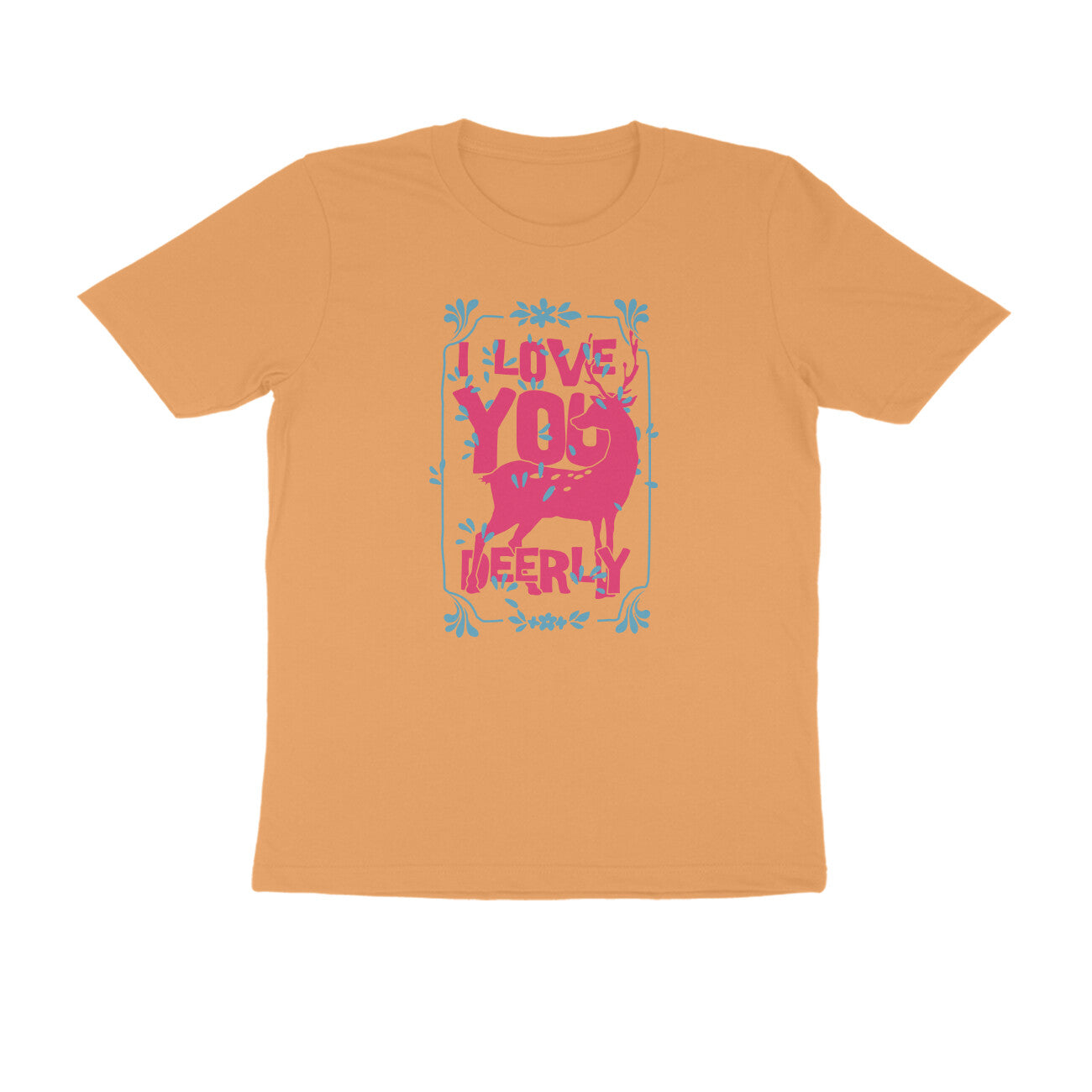 Half Sleeve Round Neck T-Shirt – I love you deerly 2 puraidoprints