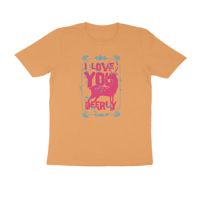 Half Sleeve Round Neck T-Shirt – I love you deerly 2 puraidoprints