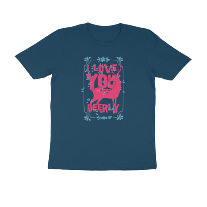 Half Sleeve Round Neck T-Shirt – I love you deerly 2 puraidoprints