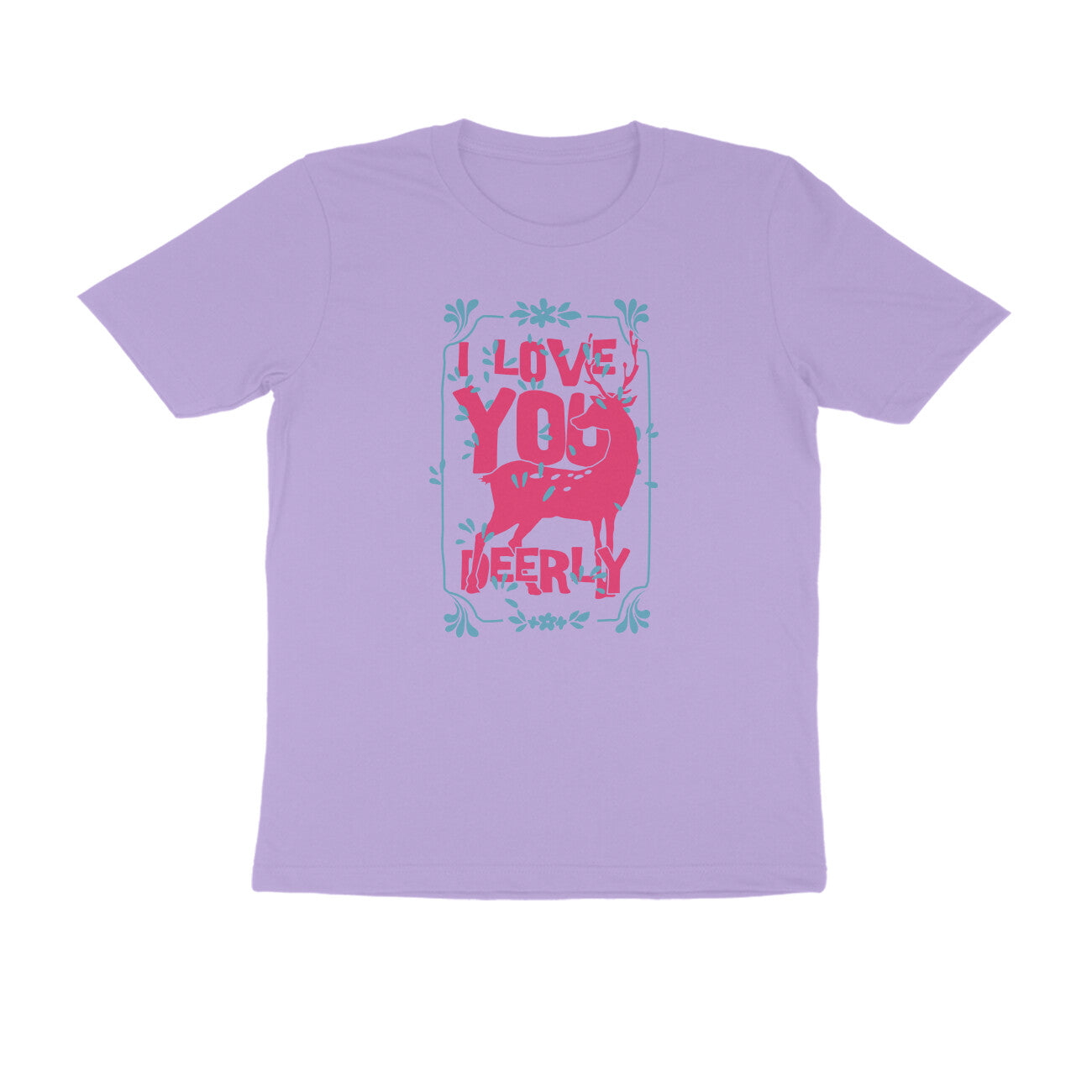Half Sleeve Round Neck T-Shirt – I love you deerly 2 puraidoprints