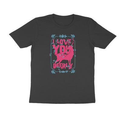 Half Sleeve Round Neck T-Shirt – I love you deerly 2 puraidoprints