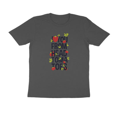 Half Sleeve Round Neck T-Shirt – I love you from head tomatoes 1 puraidoprints