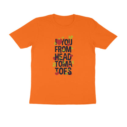 Half Sleeve Round Neck T-Shirt – I love you from head tomatoes 1 puraidoprints