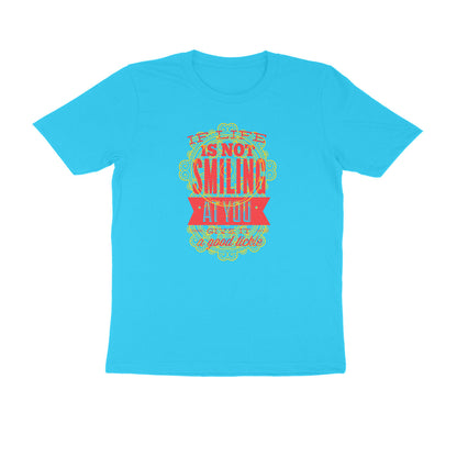Half Sleeve Round Neck T-Shirt – If life is not smiling at you give it a good tickle 4 puraidoprints