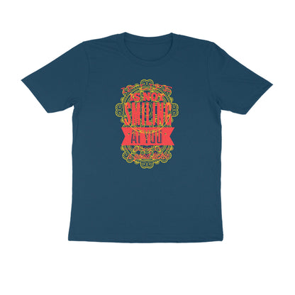 Half Sleeve Round Neck T-Shirt – If life is not smiling at you give it a good tickle 4 puraidoprints