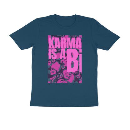 Half Sleeve Round Neck T-Shirt – Karma is a Bi puraidoprints