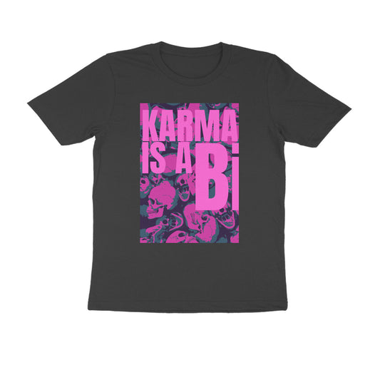 Half Sleeve Round Neck T-Shirt – Karma is a Bi puraidoprints