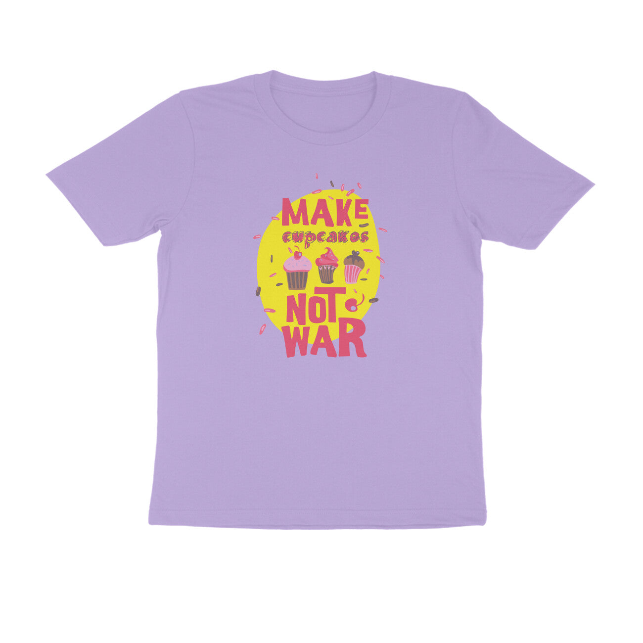 Half Sleeve Round Neck T-Shirt – Make cupcakes not War puraidoprints