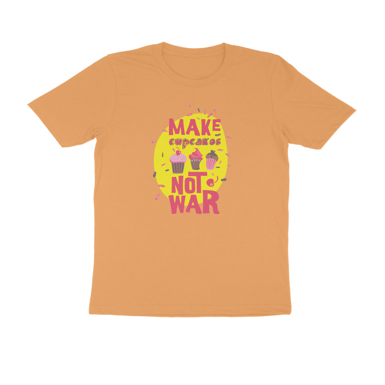 Half Sleeve Round Neck T-Shirt – Make cupcakes not War puraidoprints