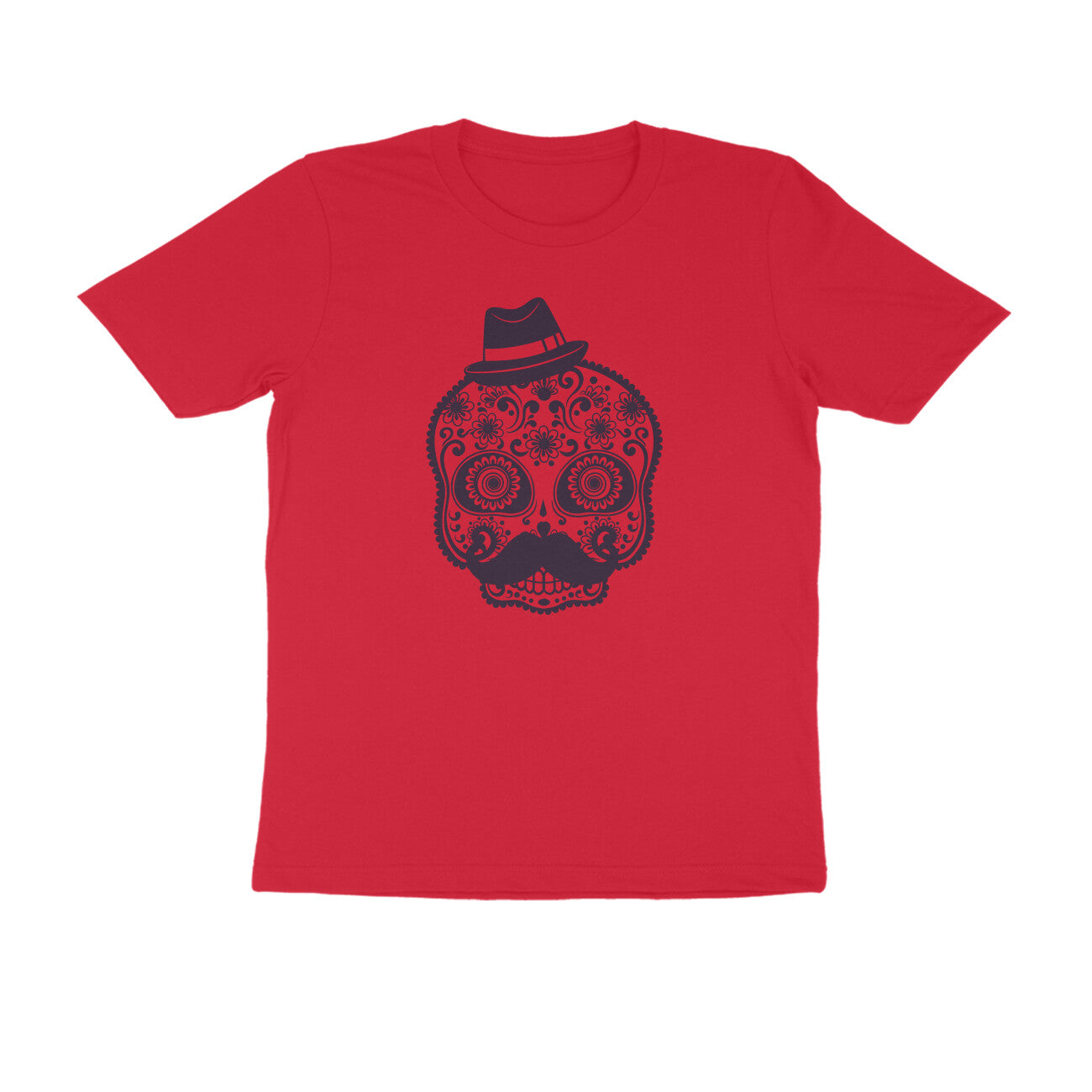 Half Sleeve Round Neck T-Shirt – Mexican Face Mask 1 puraidoprints