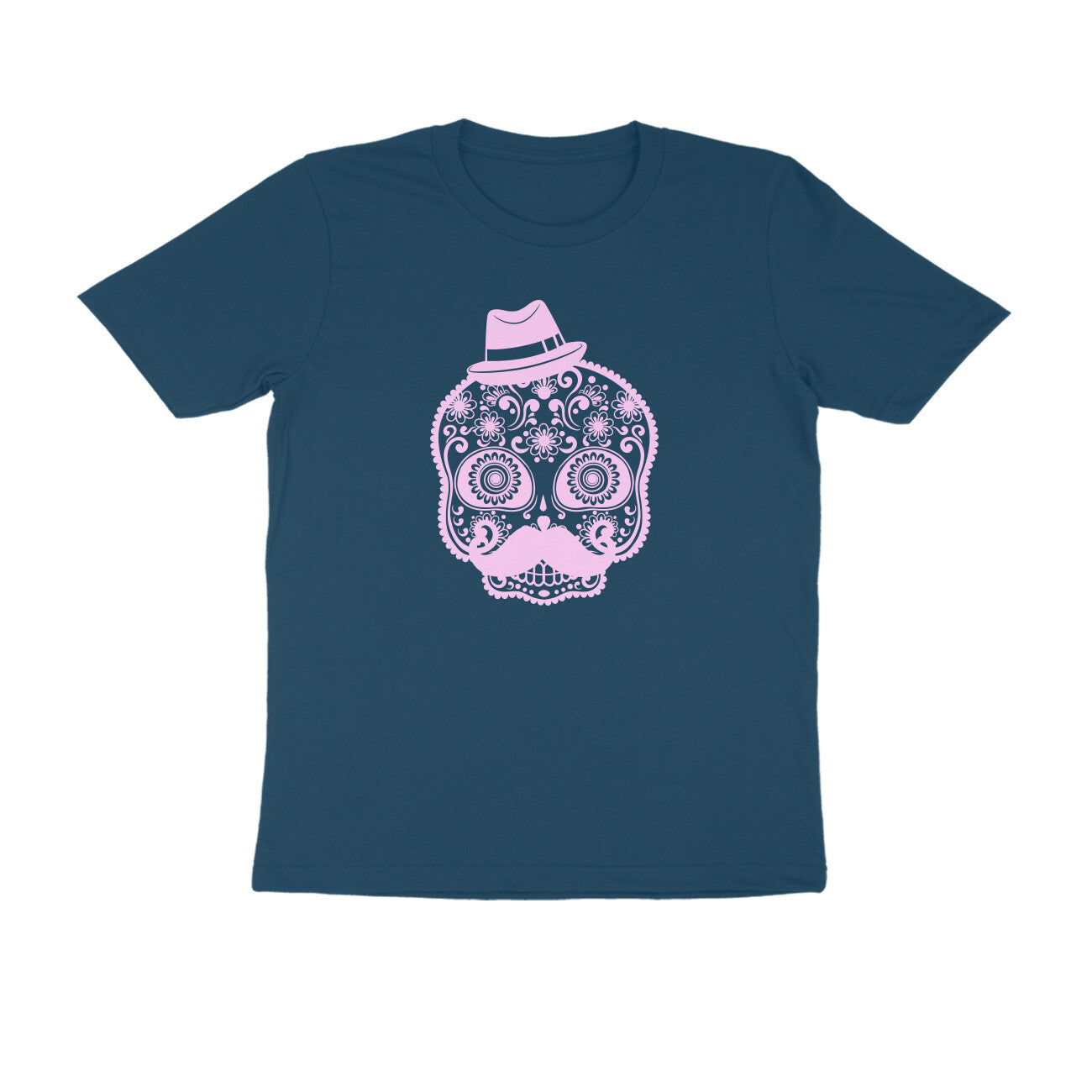 Half Sleeve Round Neck T-Shirt – Mexican Face Mask 2 puraidoprints