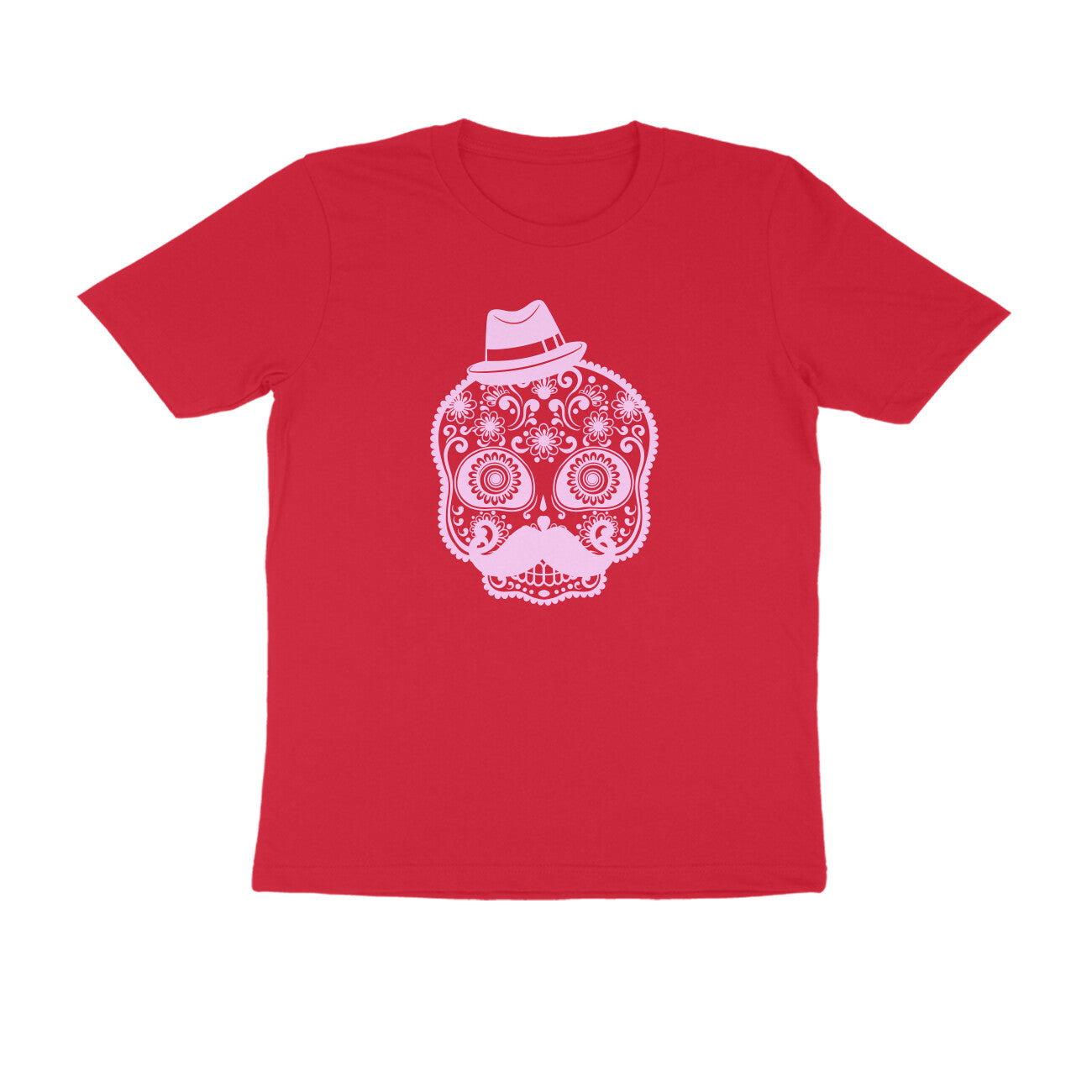 Half Sleeve Round Neck T-Shirt – Mexican Face Mask 2 puraidoprints