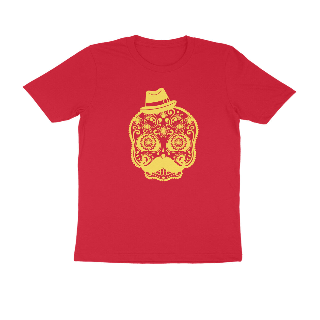 Half Sleeve Round Neck T-Shirt – Mexican Face Mask 3 puraidoprints