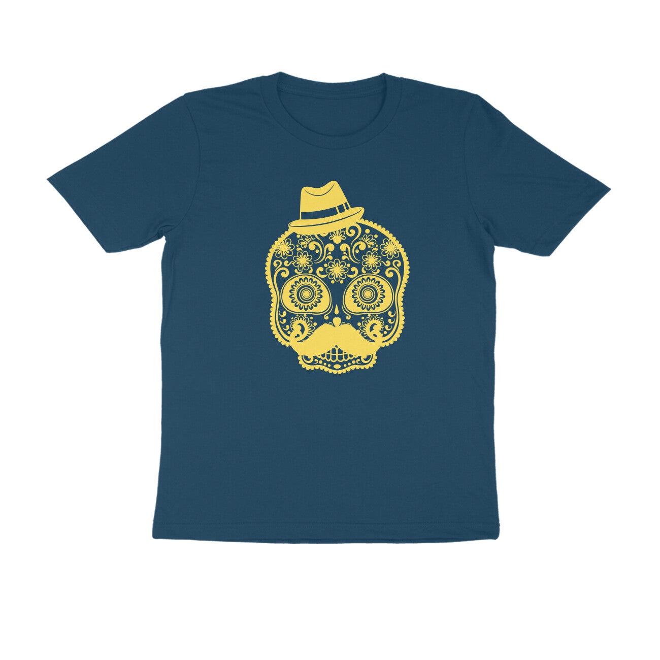 Half Sleeve Round Neck T-Shirt – Mexican Face Mask 3 puraidoprints