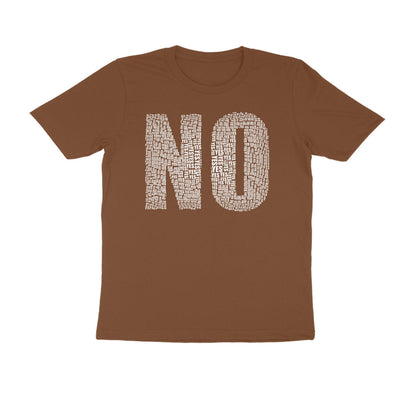 Half Sleeve Round Neck T-Shirt - No - White text puraidoprints