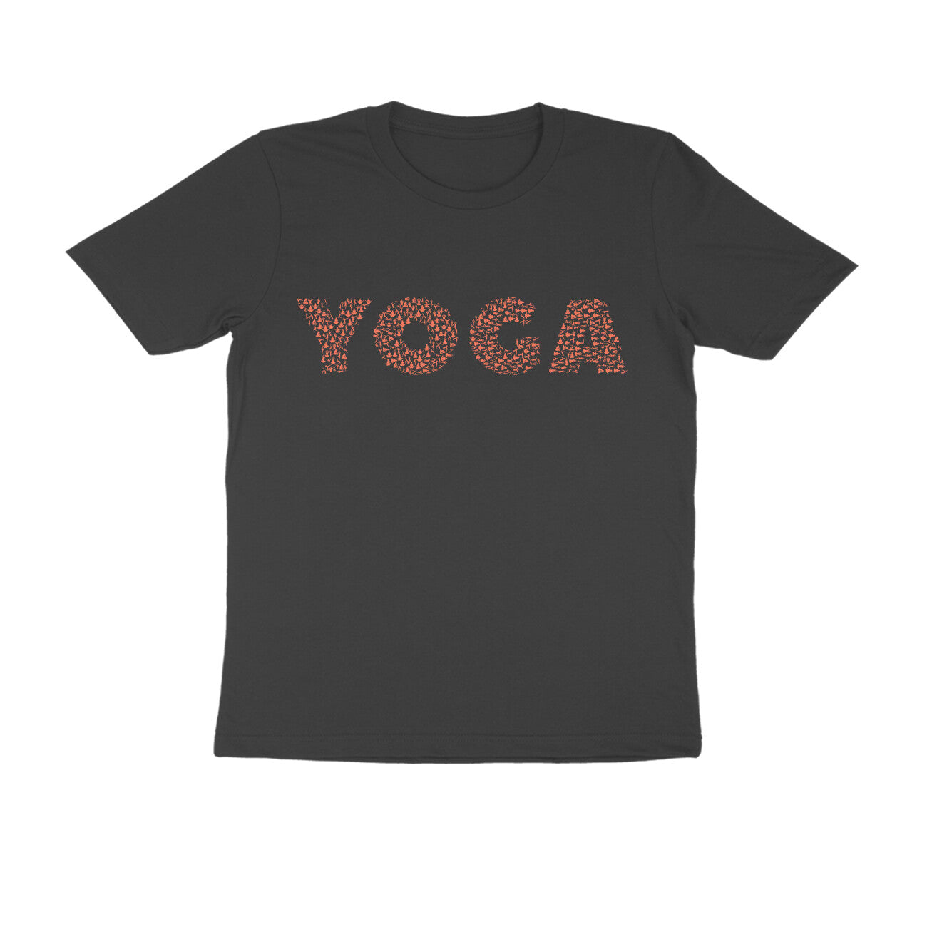 Half Sleeve Round Neck T-Shirt – Orange Text - Yoga puraidoprints