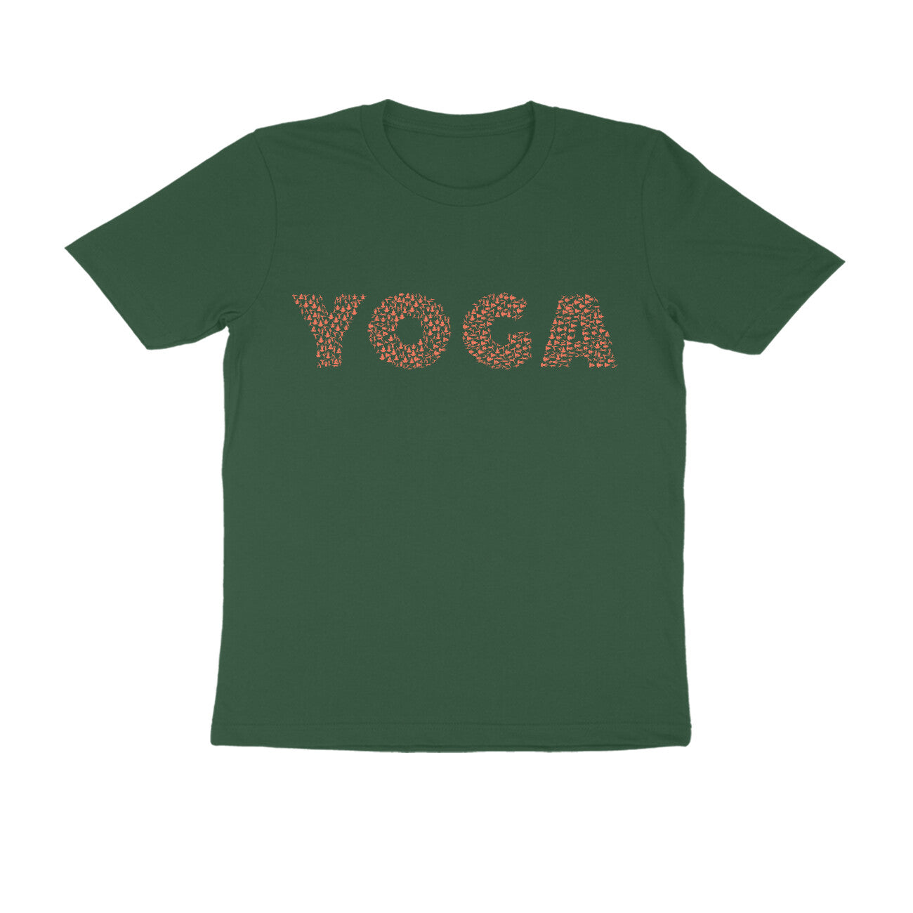Half Sleeve Round Neck T-Shirt – Orange Text - Yoga puraidoprints