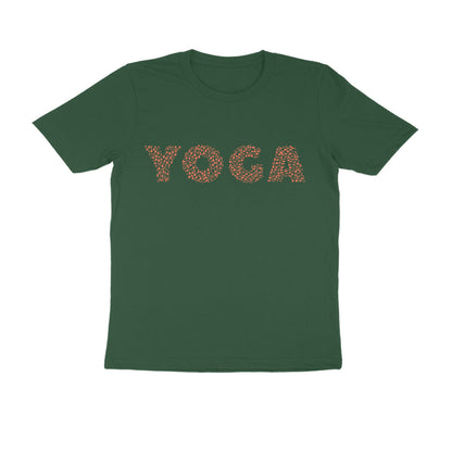 Half Sleeve Round Neck T-Shirt – Orange Text - Yoga puraidoprints