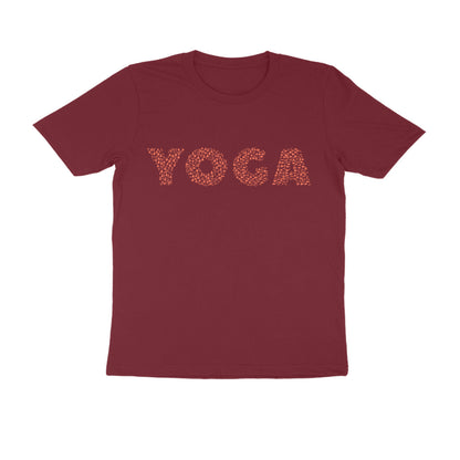 Half Sleeve Round Neck T-Shirt – Orange Text - Yoga puraidoprints
