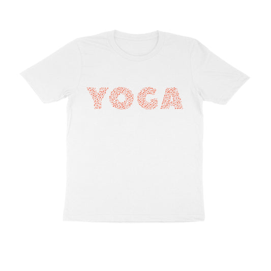 Half Sleeve Round Neck T-Shirt – Orange Text - Yoga puraidoprints