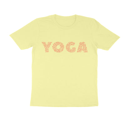 Half Sleeve Round Neck T-Shirt – Orange Text - Yoga puraidoprints