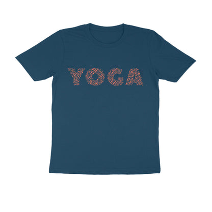 Half Sleeve Round Neck T-Shirt – Orange Text - Yoga puraidoprints