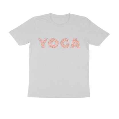 Half Sleeve Round Neck T-Shirt – Orange Text - Yoga puraidoprints