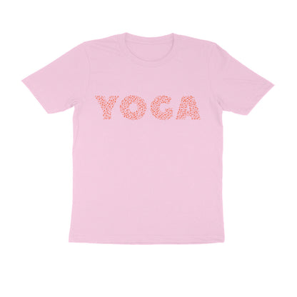 Half Sleeve Round Neck T-Shirt – Orange Text - Yoga puraidoprints