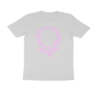 Half Sleeve Round Neck T-Shirt –Pink Bird & Flora puraidoprints