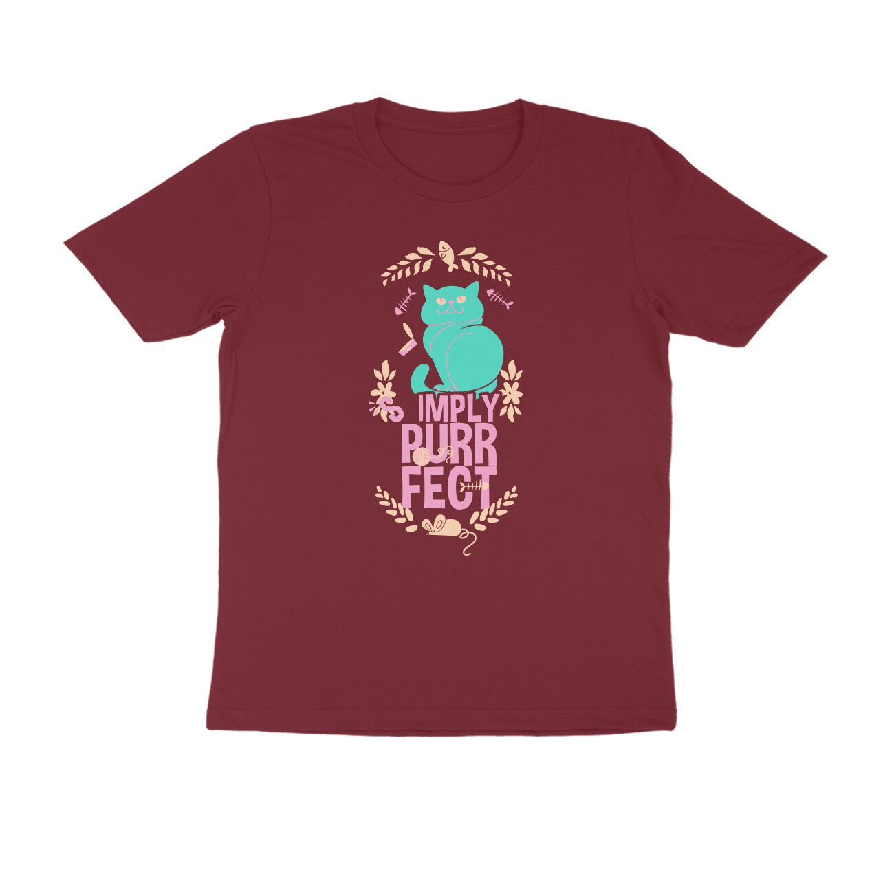 Half Sleeve Round Neck T-Shirt – Simply purrfect 1 puraidoprints