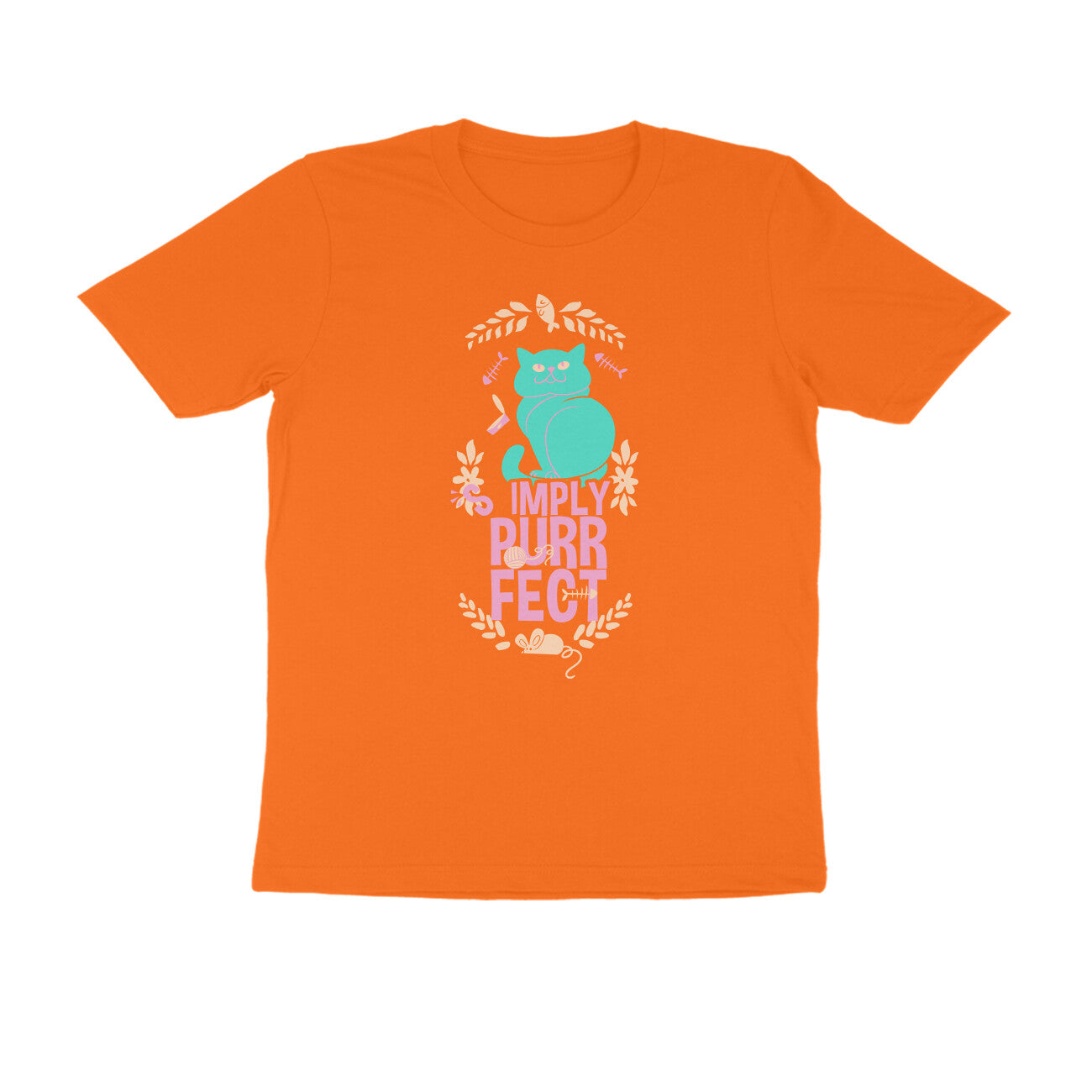 Half Sleeve Round Neck T-Shirt – Simply purrfect 1 puraidoprints
