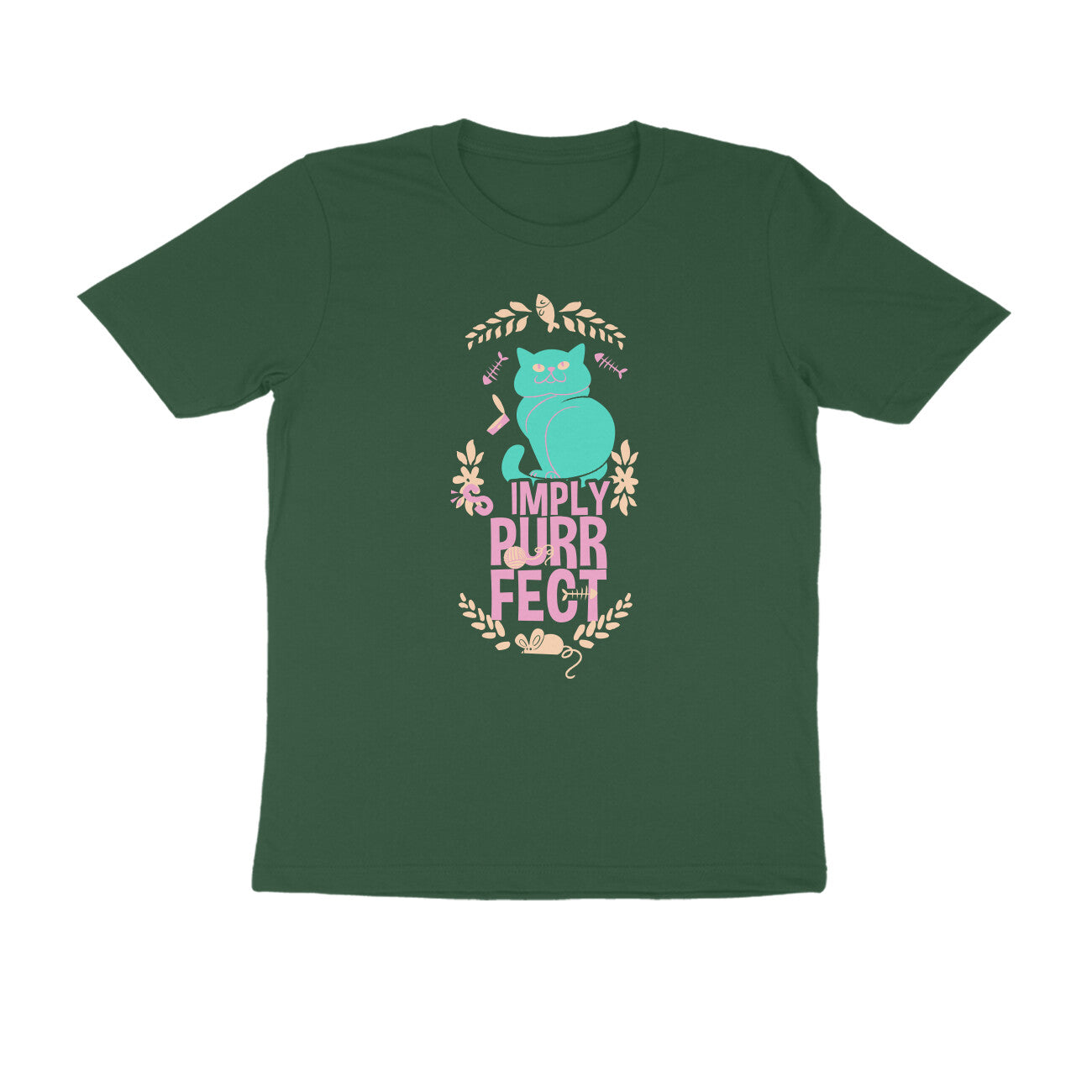 Half Sleeve Round Neck T-Shirt – Simply purrfect 1 puraidoprints