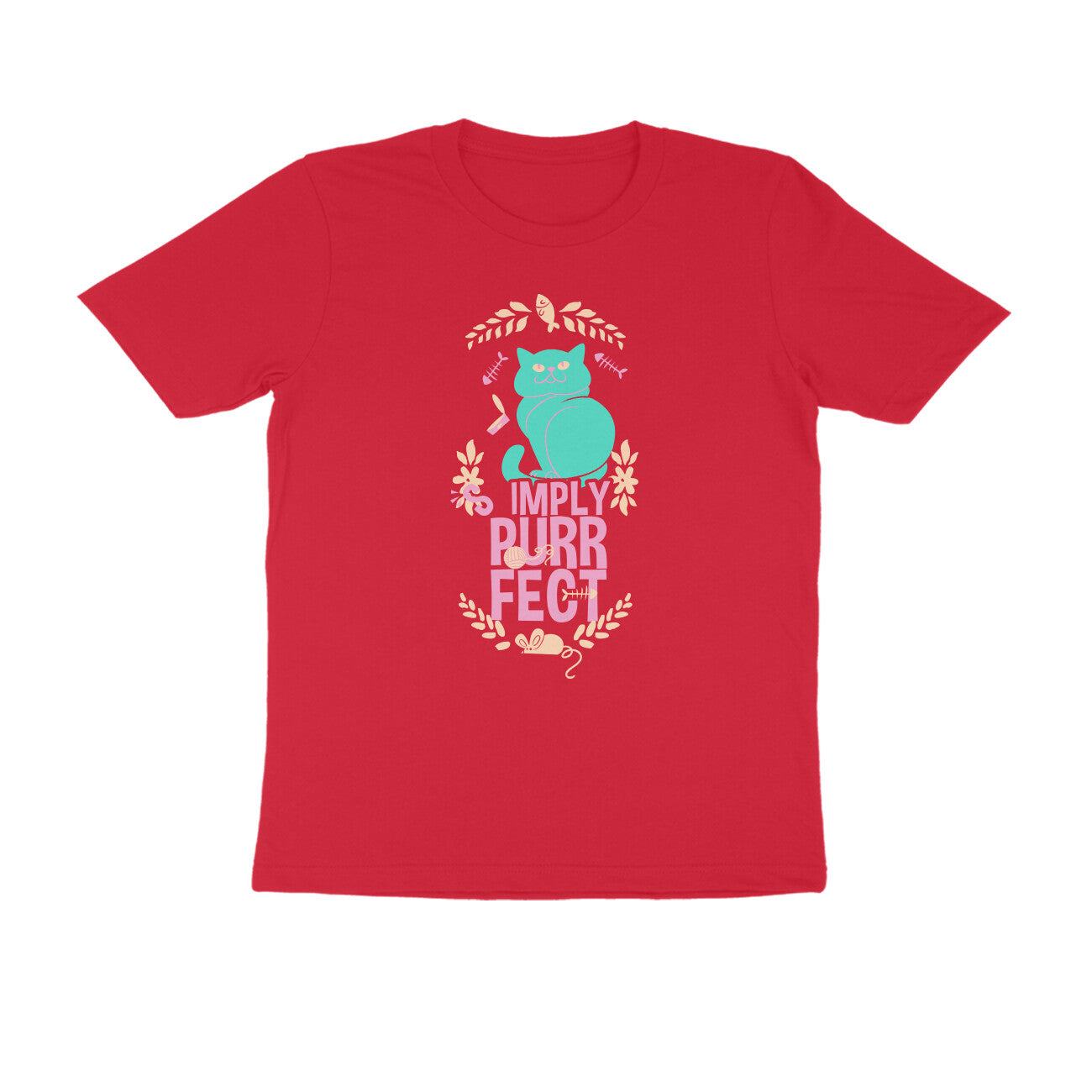 Half Sleeve Round Neck T-Shirt – Simply purrfect 1 puraidoprints