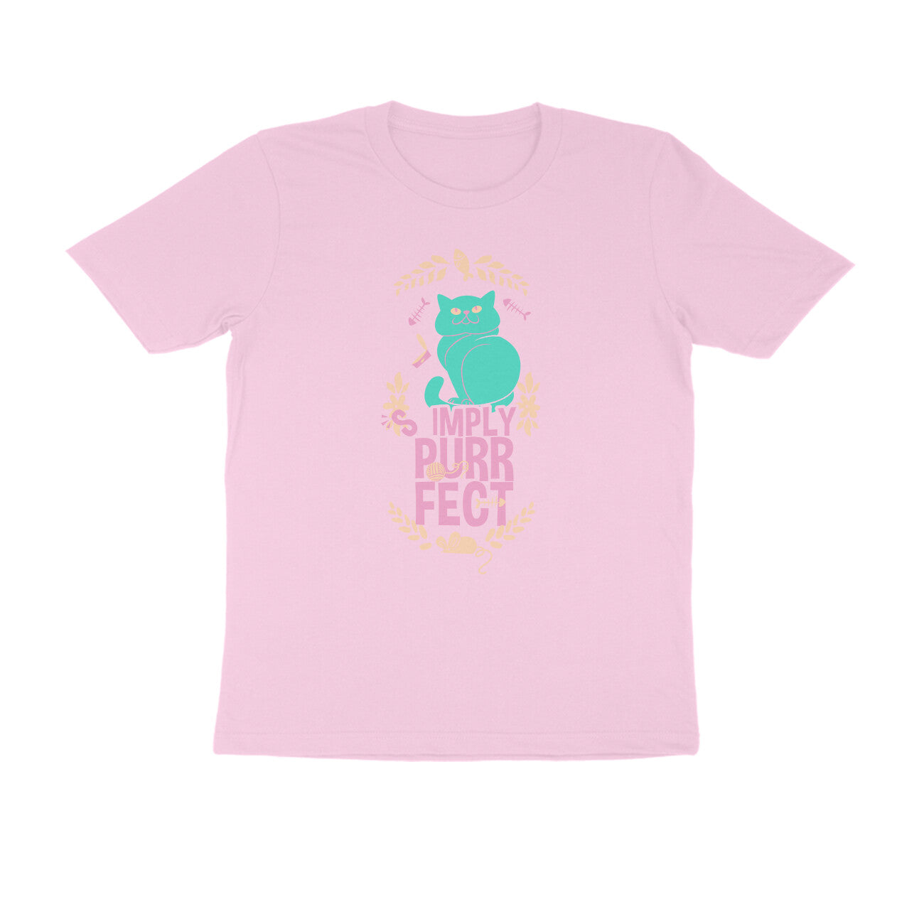 Half Sleeve Round Neck T-Shirt – Simply purrfect 1 puraidoprints