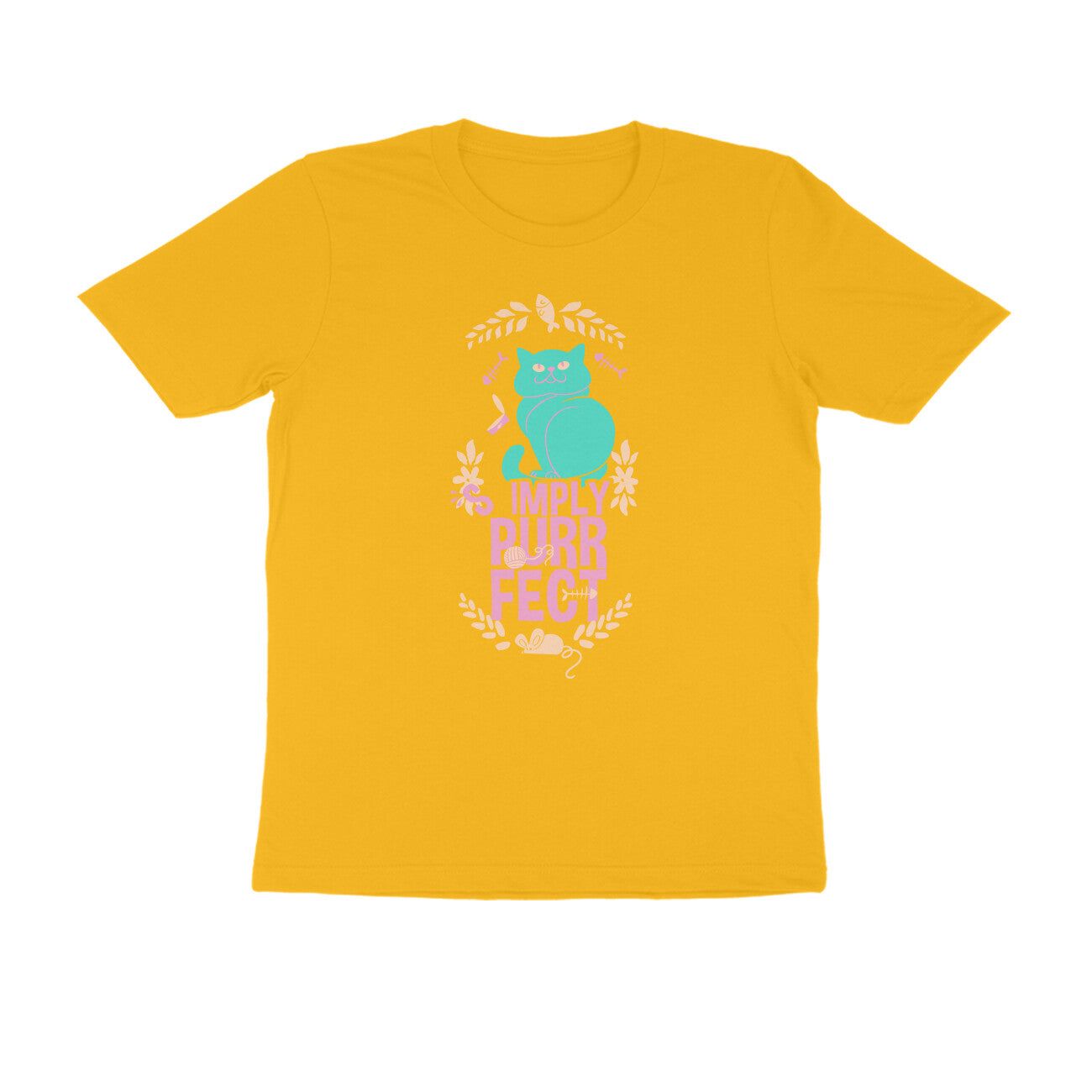Half Sleeve Round Neck T-Shirt – Simply purrfect 1 puraidoprints