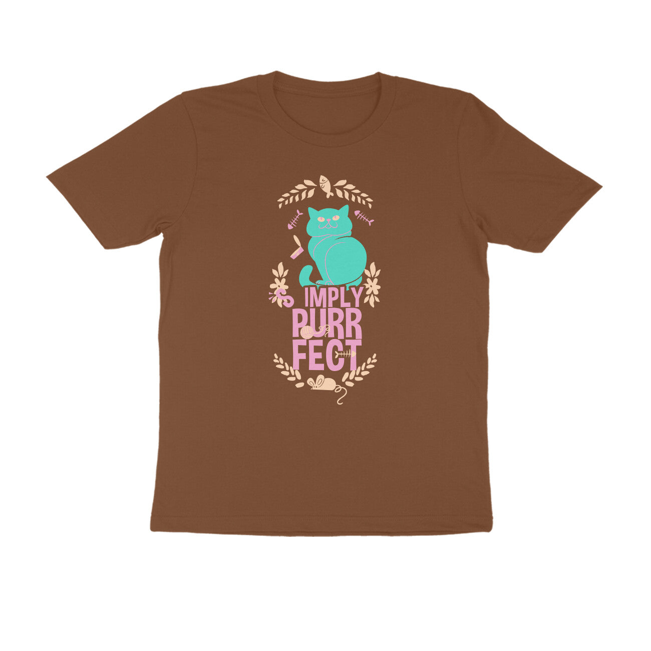 Half Sleeve Round Neck T-Shirt – Simply purrfect 1 puraidoprints
