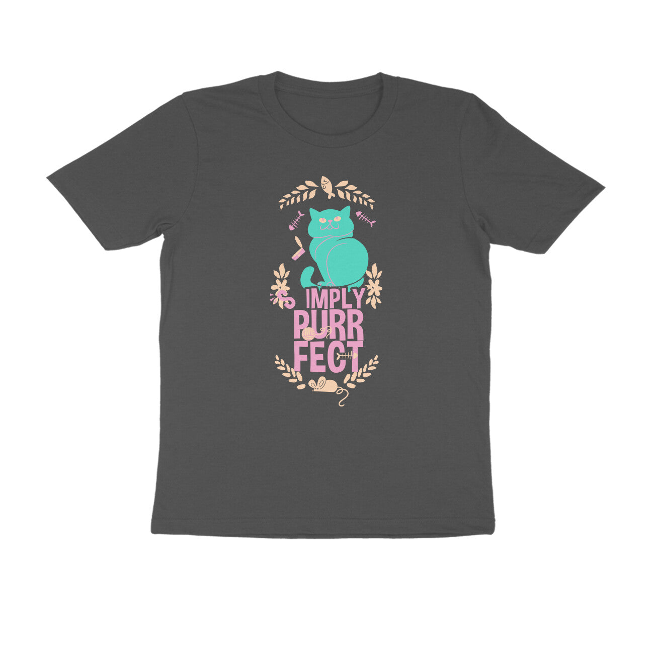 Half Sleeve Round Neck T-Shirt – Simply purrfect 1 puraidoprints