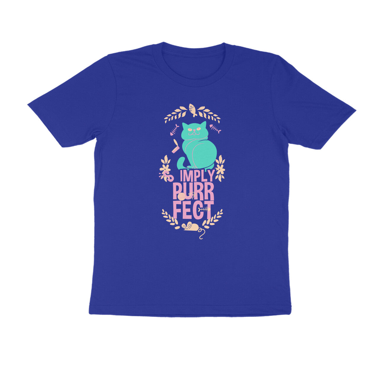 Half Sleeve Round Neck T-Shirt – Simply purrfect 1 puraidoprints