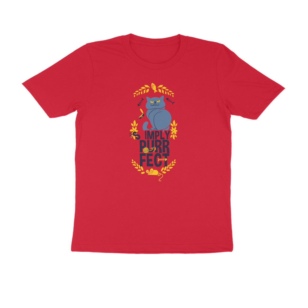Half Sleeve Round Neck T-Shirt – Simply purrfect 3 puraidoprints
