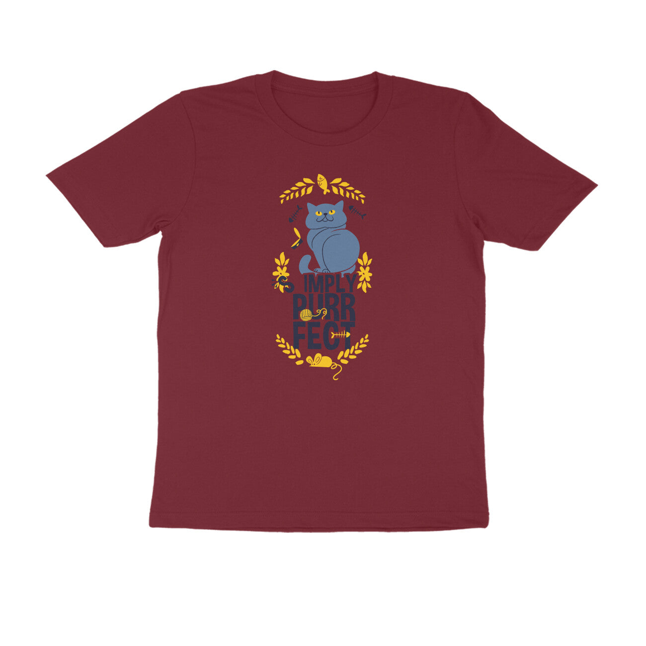 Half Sleeve Round Neck T-Shirt – Simply purrfect 3 puraidoprints