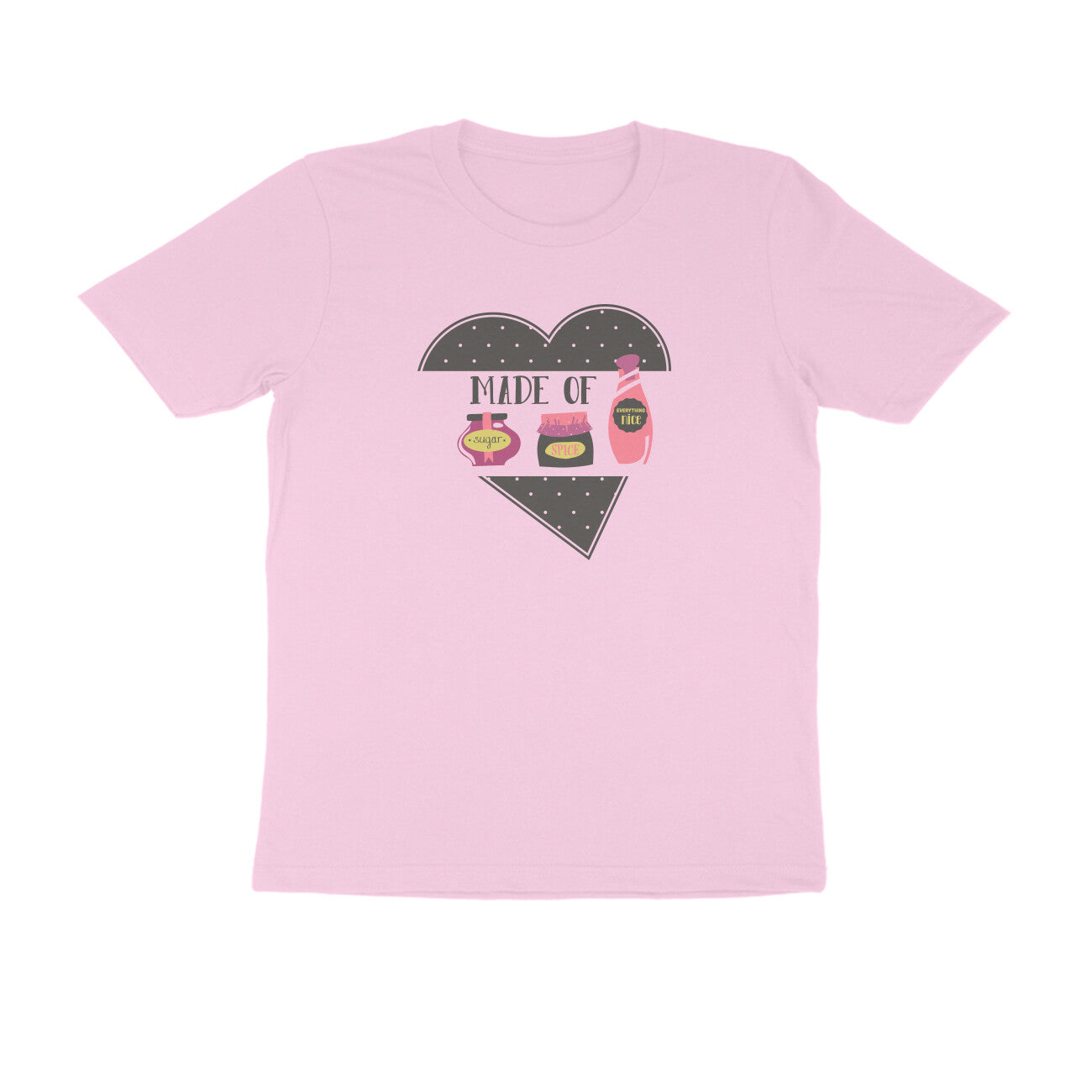Half Sleeve Round Neck T-Shirt – Sugar Spice & everything nice 1 puraidoprints