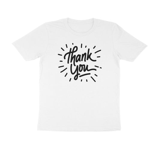 Half Sleeve Round Neck T-Shirt –  Thank you 1 puraidoprints