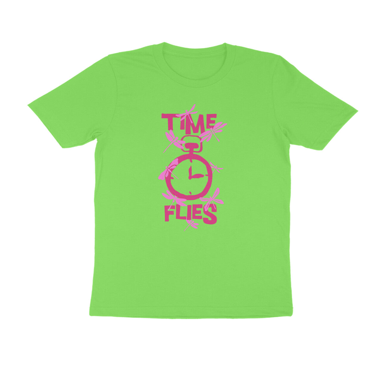 Half Sleeve Round Neck T-Shirt – Time Flies 2 puraidoprints