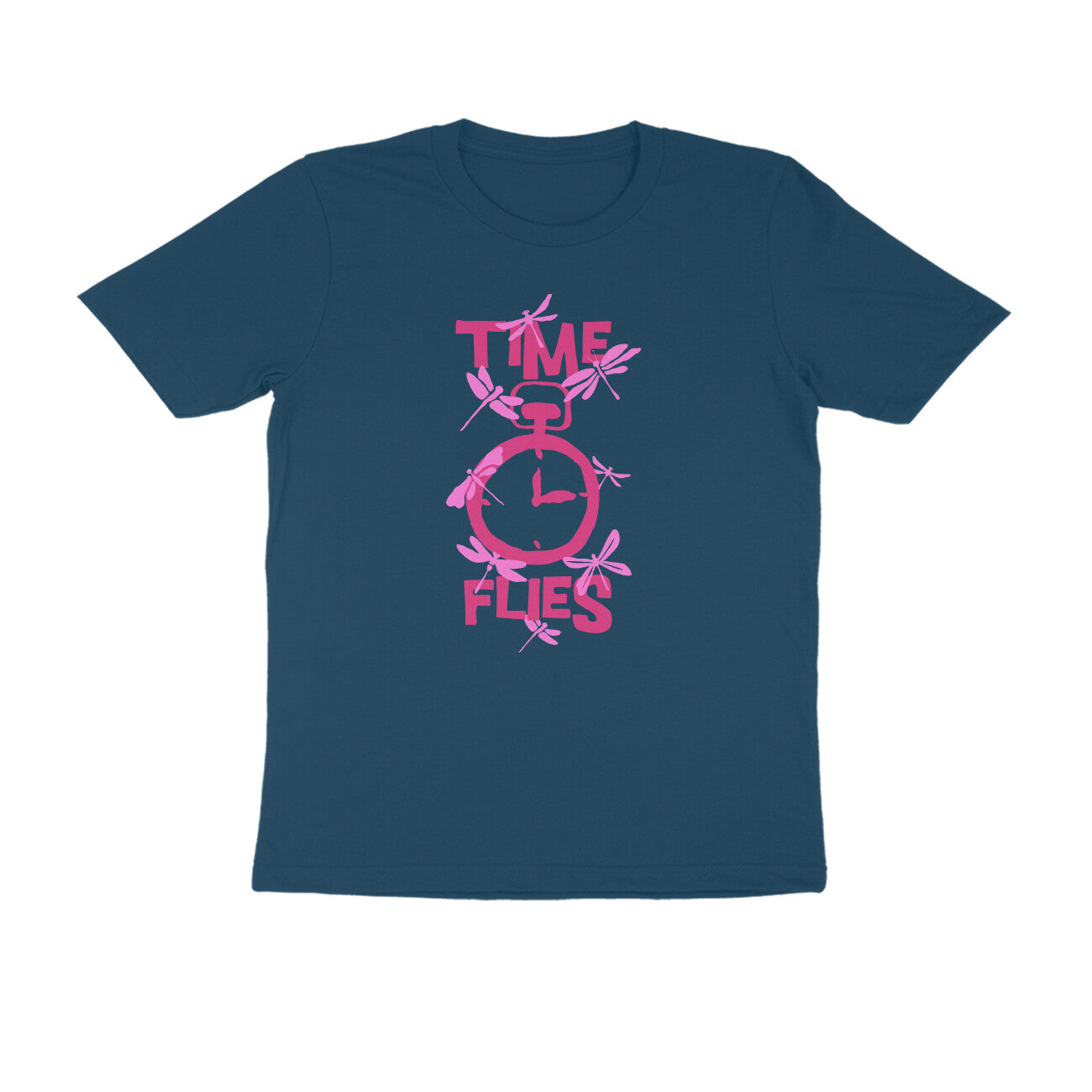 Half Sleeve Round Neck T-Shirt – Time Flies 2 puraidoprints