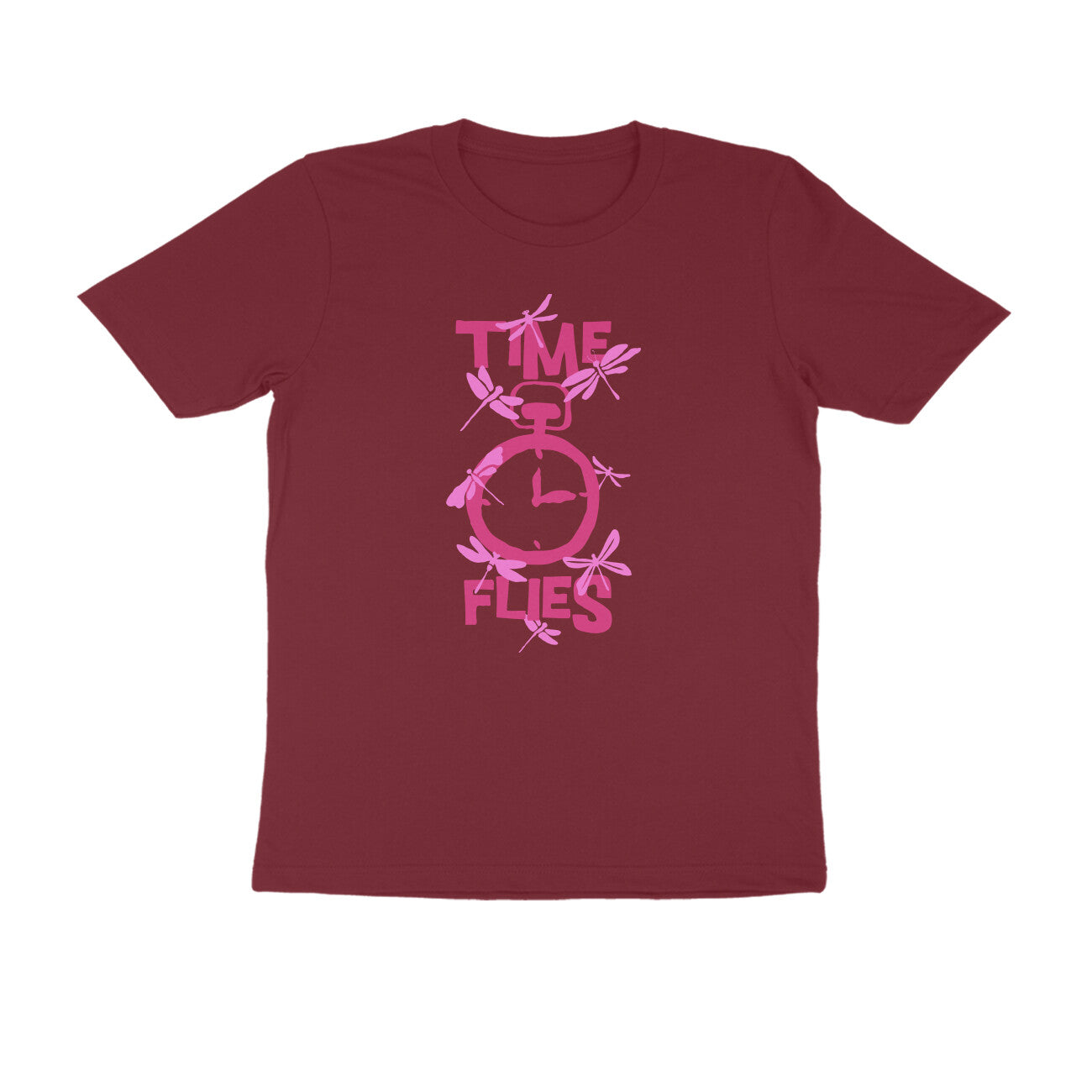 Half Sleeve Round Neck T-Shirt – Time Flies 2 puraidoprints