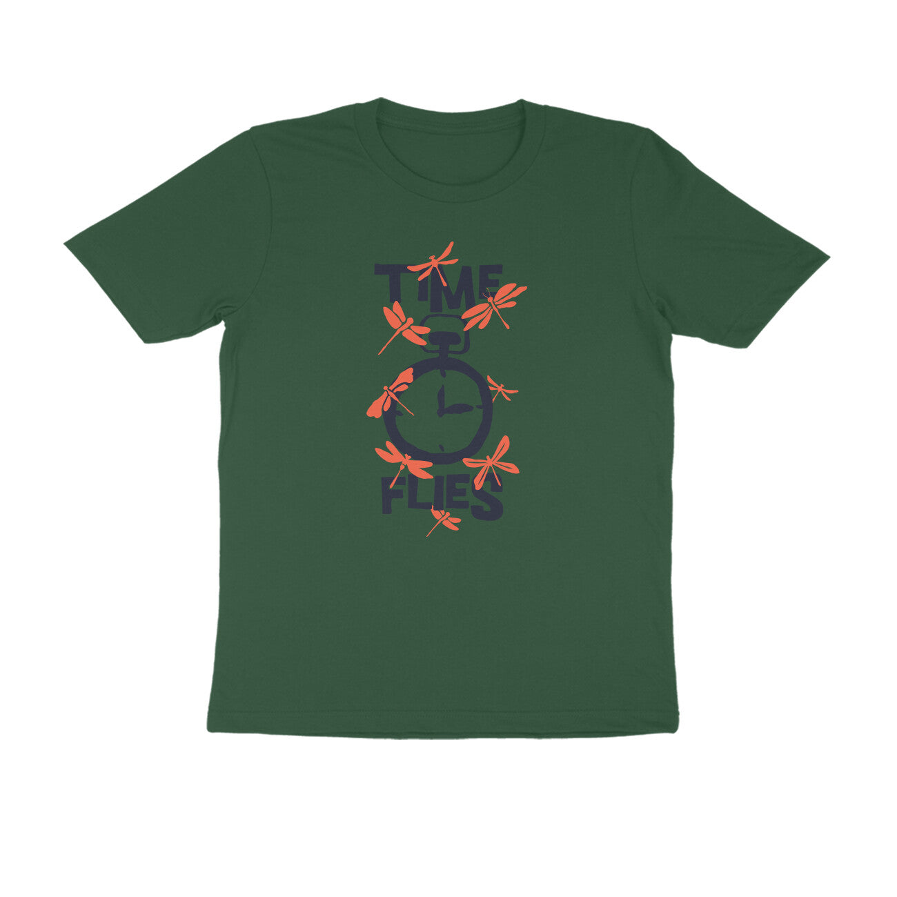Half Sleeve Round Neck T-Shirt – Time Flies 3 puraidoprints