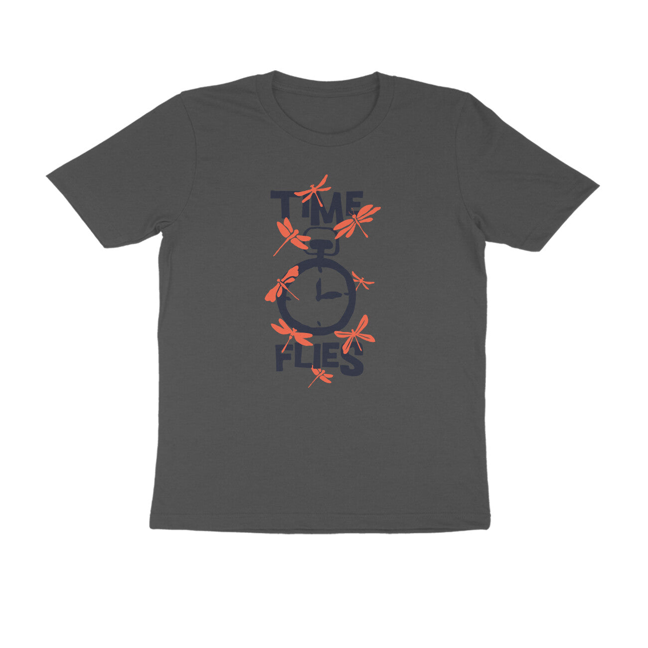Half Sleeve Round Neck T-Shirt – Time Flies 3 puraidoprints