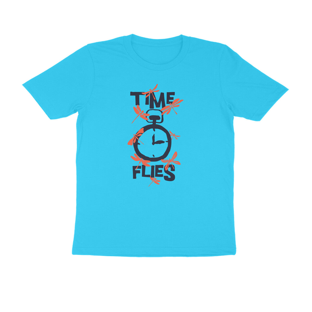 Half Sleeve Round Neck T-Shirt – Time Flies 3 puraidoprints