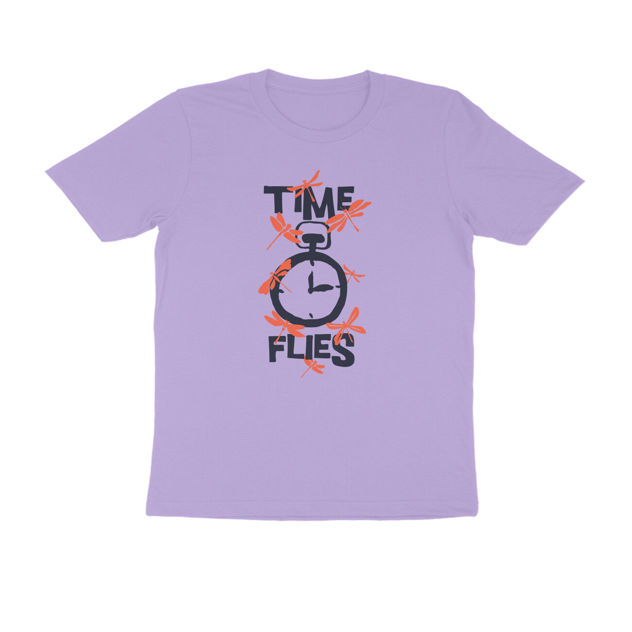 Half Sleeve Round Neck T-Shirt – Time Flies 3 puraidoprints