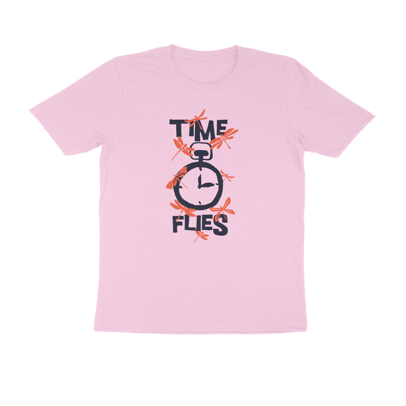 Half Sleeve Round Neck T-Shirt – Time Flies 3 puraidoprints